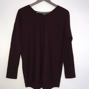 Vince Cashmere Burgundy V Sweater